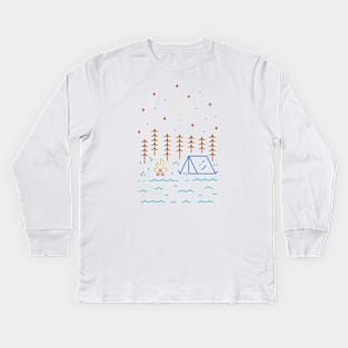 Adventure Camp Monoline Kids Long Sleeve T-Shirt